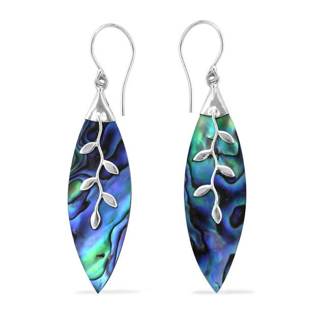 Turquoise Shell Dangle Earrings ~ Sterling Silver Hooks ~ Beach Ocean Holiday